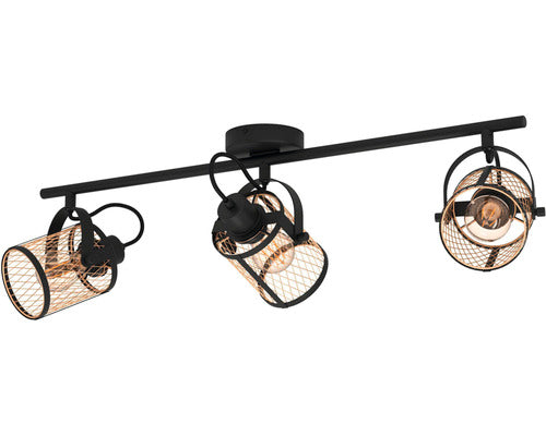 Sina Spoturi Dellow E27 Max. 3x40w, Negru/Alama