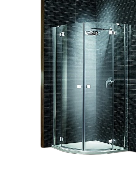 Cabina de dus asimetrica Radaway Almatea PDD E 100x80x195 cm, sticla securizata transparenta, profil crom