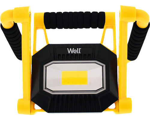 Proiector LED portabil Well Mobile, reincarcabil, 10W, 700 lm, 3.7V, 2200mAh, lumina 4000K, IP65