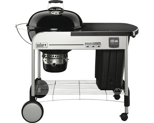 Gratar Cu Carbuni Weber Performer Deluxe Gbs Ø 57 Cm Negru Incl. Termometru In Capac, Cutie Pentru Cenusa, Cupa Masurare Brichete, Suport Capac Touch-away, Raft, Container Depozitare Charbin, Masa De Lucru