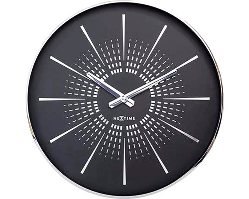 Ceas Perete Nextime Excentric Negru/argintiu Ø 40 Cm