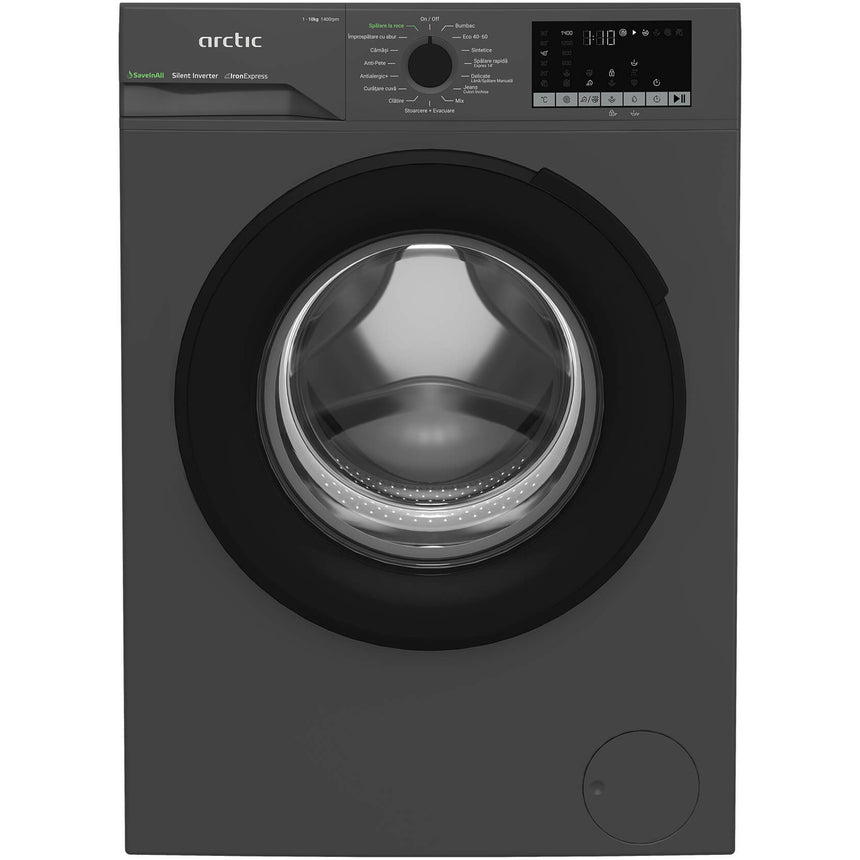 Masina de spalat rufe Arctic APLM2WFSU210411A, 10 Kg, 1400 RPM, Clasa A, Motor Silent Inverter, Recycled Tub, Steam, Child Lock, Add-In, Antracit