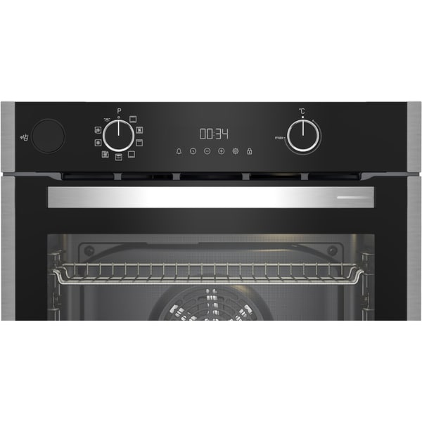 Cuptor Incorporabil GRUNDIG GEBD19300BP, Electric, Gatire cu Abur, Autocuratare Pirolitica, 72 l, Clasa A+, HotAero Pro, Negru-Inox