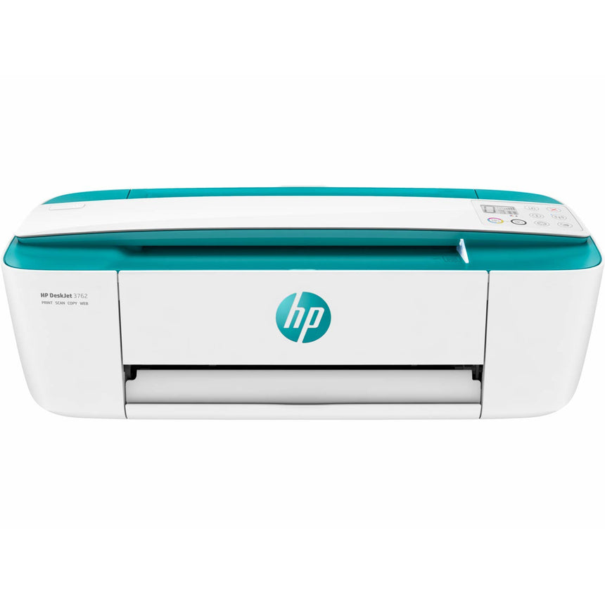 Imprimanta multifunctionala color inkjet, HP, DeskJet 3762, All-in-one, A4, ADF, Wi-Fi, Alb/Verde