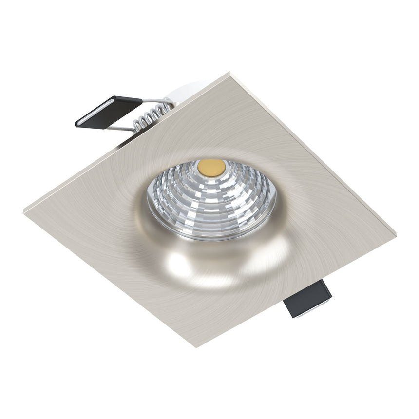 Spot incastrabil, SALICETO, EGLO, LED, 6W, 380 lm, 3000K, aluminiu, sticla, nichel mat, 8.8 x 8.8 x 4.2 cm