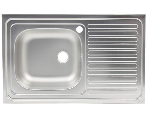 Chiuveta Bucatarie Cu O Cuva 80x50 Cm, Picurator Pe Dreapta, Inox