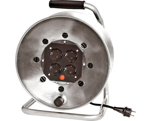 Prelungitor Electric Pe Tambur Metalic 4 Prize 50m Cablu Cauciuc 3x1, 5 Mm²