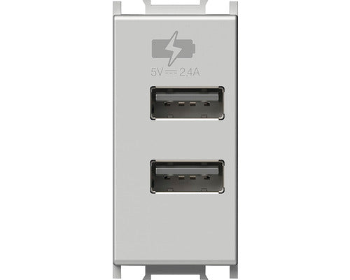 Priza Usb Dubla Tem Max. 2400 Mah, 1 Modul, Argintiu