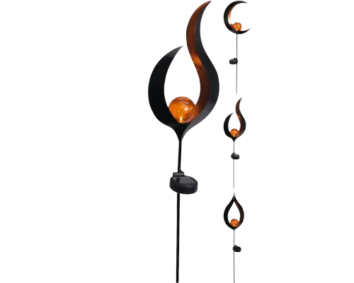 Lampa Solara Led Floare De Metal H 23 Cm, Alb Cald