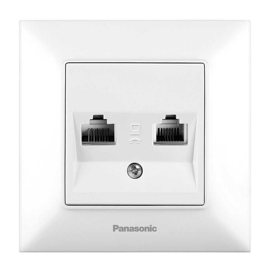 Priza date dubla dubla cat5e arkedia slim alb panasonic
