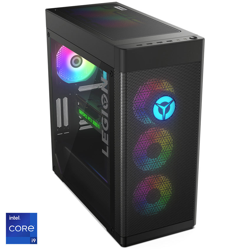 Sistem Gaming Lenovo Legion T7 34IAZ7 cu procesor Intel® Core™ i9-12900KF pana la 5.20 GHz, Alder Lake, 32GB UDIMM ARMOR DDR5-4800, 2TB SSD M.2 2280 PCIe 4.0x4 NVMe, NVIDIA GeForce RTX 3080 10GB GDDR6X, No OS