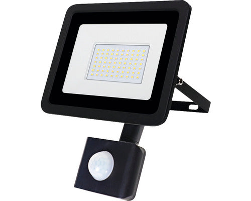 Proiector Cu Led Integrat Starke 50w 4500 Lumeni Ip65, Senzor De Miscare, Lumina Rece, Negru