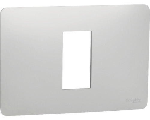Rama Aparataje Schneider Unica Studio 1/3 Module, Plastic Nuanta Aluminiu