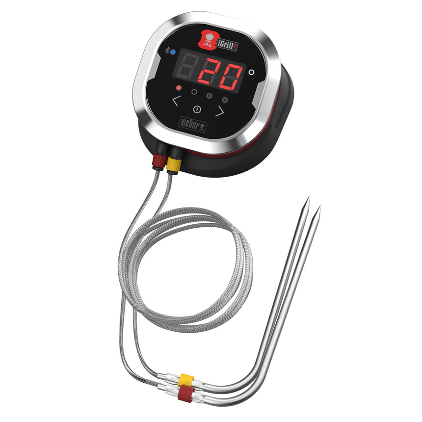 Termometru pentru gatit model iGrill 2, Weber, Bluetooth, Compatbil cu iOS/Android, -30-300 °C, Negru/Argintiu