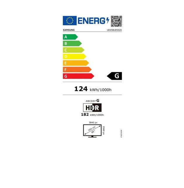 Televizor Samsung 65BU8502, 163 cm, Smart, 4K Ultra HD, Ultra HD, LED, Clasa G
