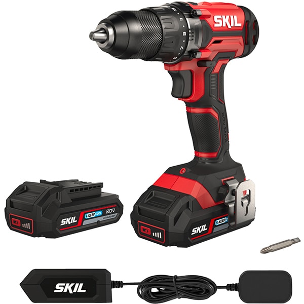 Masina de gaurit si insurubat SKIL DD1E3010BB, 1450 rpm,20V, 2.0 Ah, Cu Acumulator, Negru-Rosu