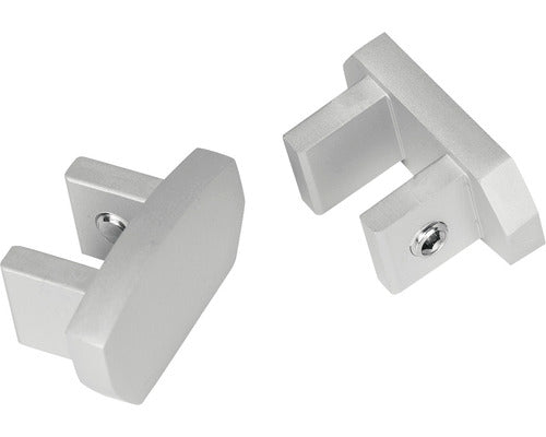 Set 2 Capete Aluminiu Pentru Bara Perdea Elr200-51, Argintiu
