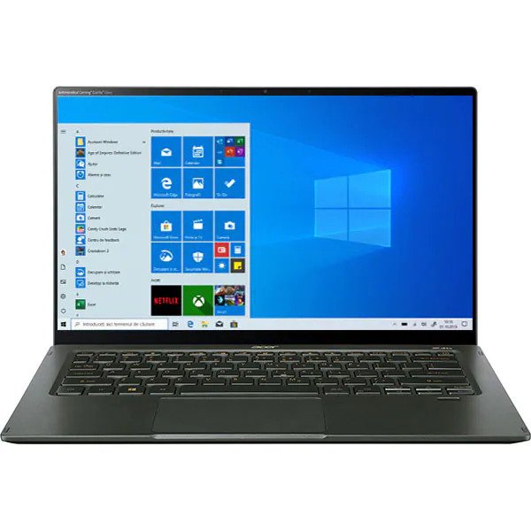 Laptop ACER Swift 5 SF514-55GT-79GL, Intel Core i7-1165G7 pana la 4.3GHz, 14" Full HD, 16GB, SSD 1TB, NVIDIA GeForce MX350 2GB, Windows 10 Pro, Verde Inchis