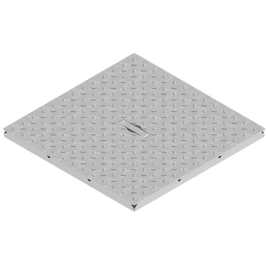 Capac din otel zincat, VODALAND, pentru camin Base, patrat, A15, 300x300