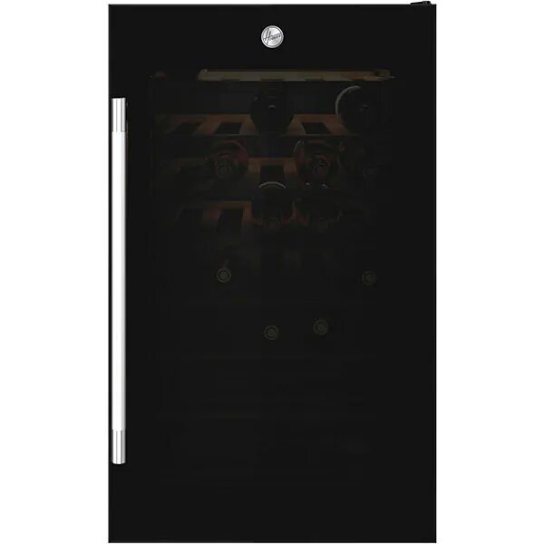 Racitor de vinuri Hoover HWC 154 DELW, 36 sticle, Clasa G, Wi-Fi, Iluminare LED, Sticla Anti UV, H 84.5 cm, Negru