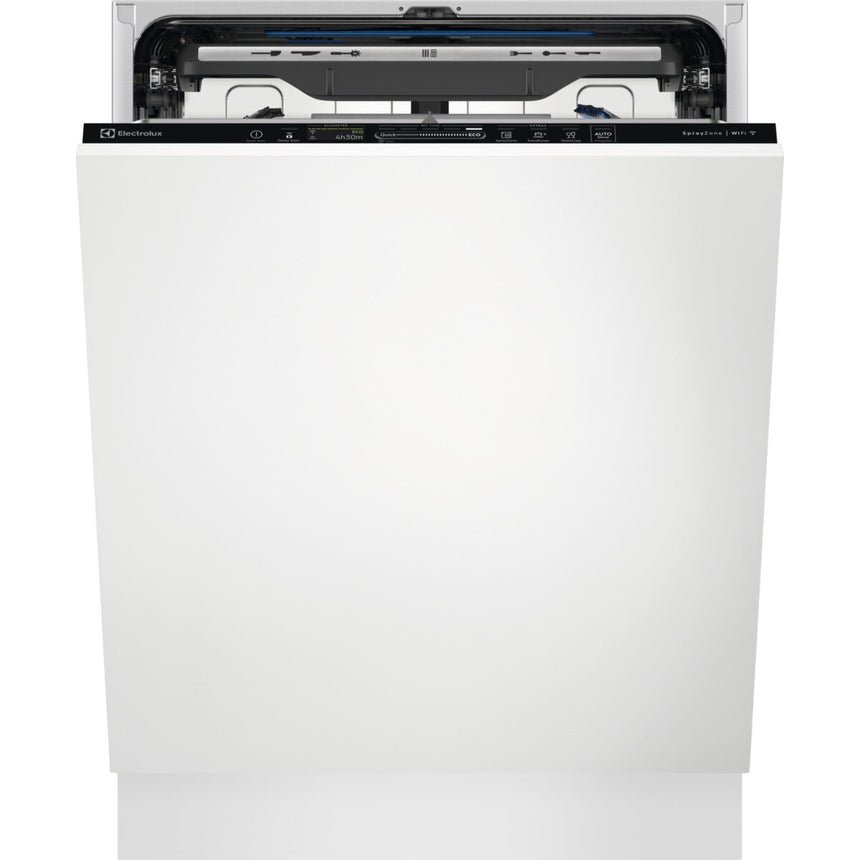 Masina de spalat vase incorporabila Electrolux KEZA9310W, 15 seturi, 8 programe, MaxiFlex, AirDry, QuickSelect, Iluminare interioara, Time Beam, WiFi, Afisaj TFT, Clasa D, Motor inverter, 60 cm