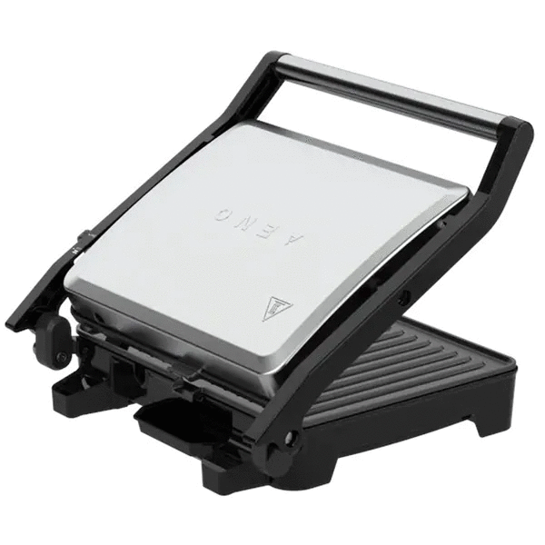 Gratar, AENO, EG2, 2000W, Control temperatura, Deschidere 180°, 290x234mm, Negru/Argintiu