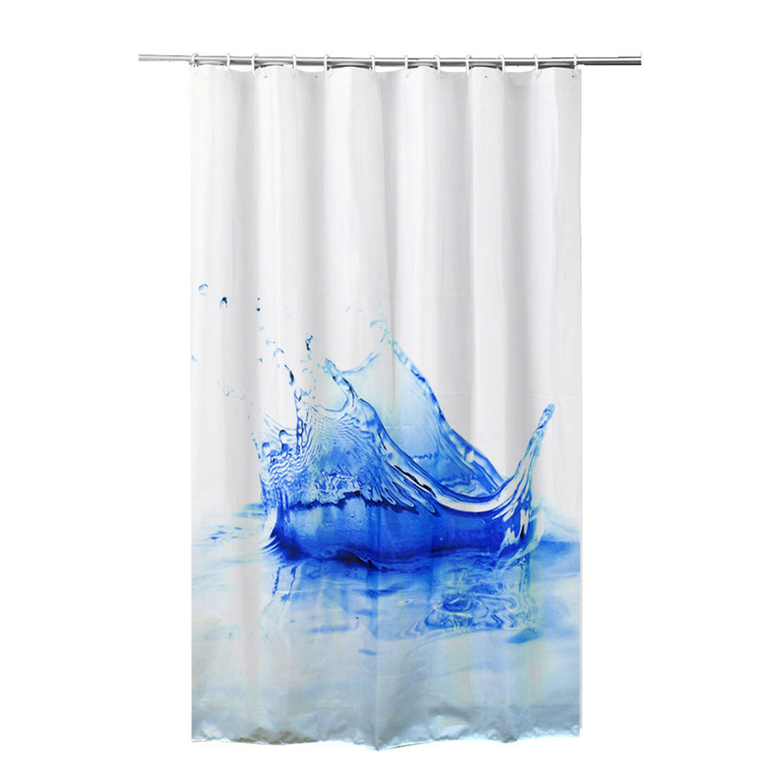 Perdea de dus textila, 100% poliester, 180x200cm, decor picatura