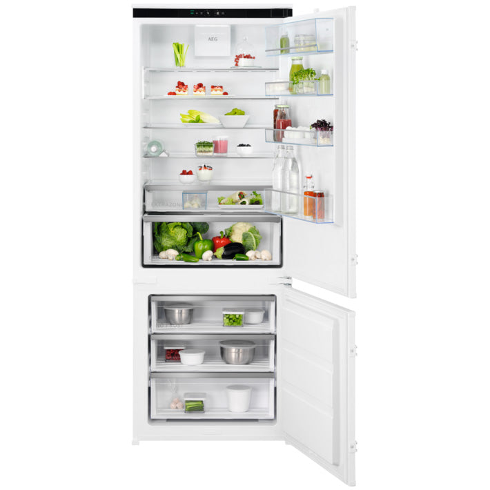 Combina frigorifica incorporabila AEG NSC7G751ES, 376 l, NoFrost, Control electronic, 189 cm, Clasa E
