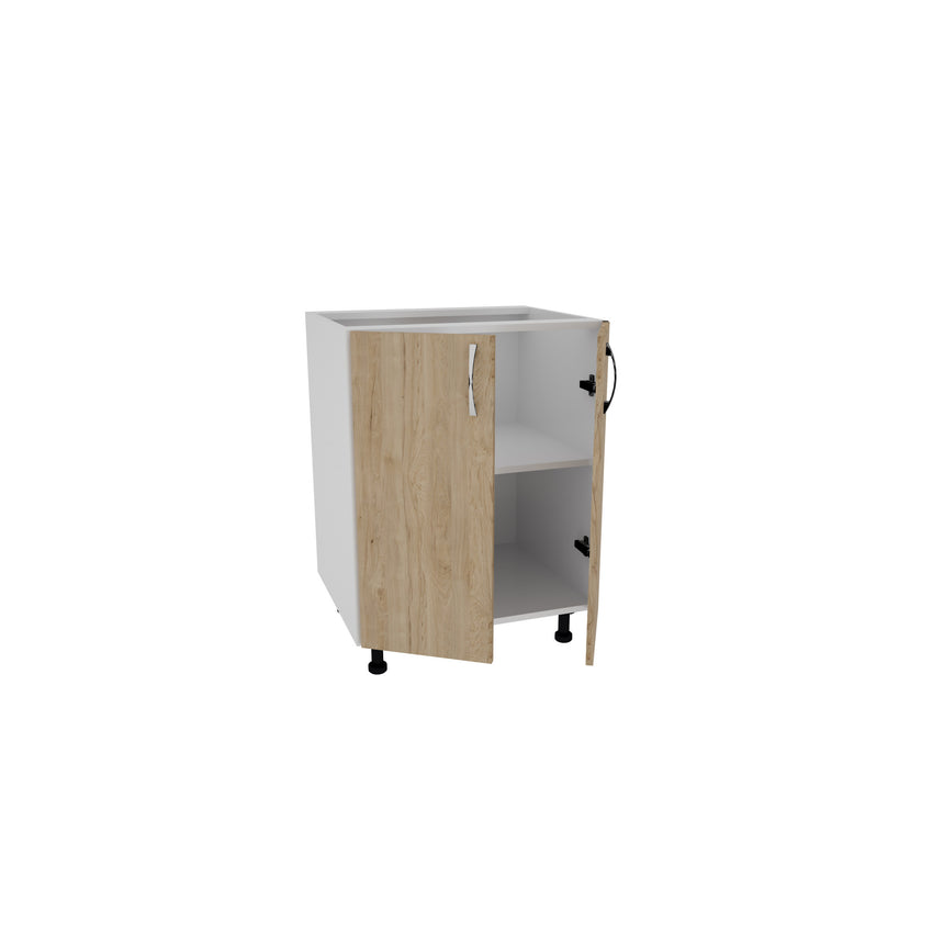 Corp Baza haaus Karo, 2 Usi, Lemn Natural/Alb, 60 x 50 x 80 cm