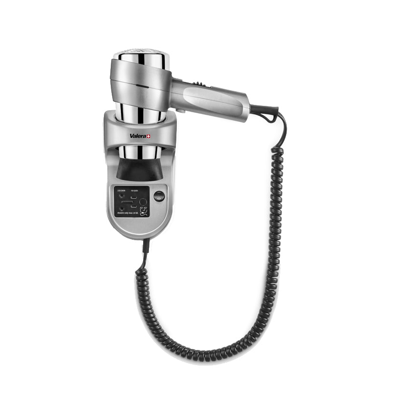 Uscator de par Valera Action Super Plus 1600 Shaver Silver, 1600W, 3 trepte temperatura, 2 viteze, Montare pe perete, Gri