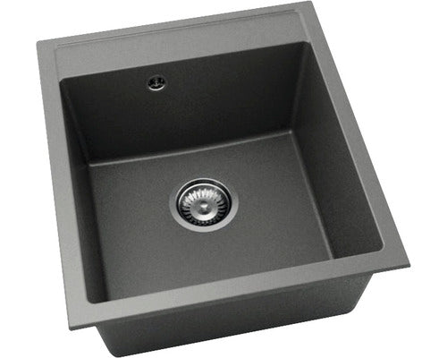 Chiuveta Bucatarie Cu O Cuva Fat Avangard 224 51x46 Cm, Fara Picurator, Fatgranit Basalt