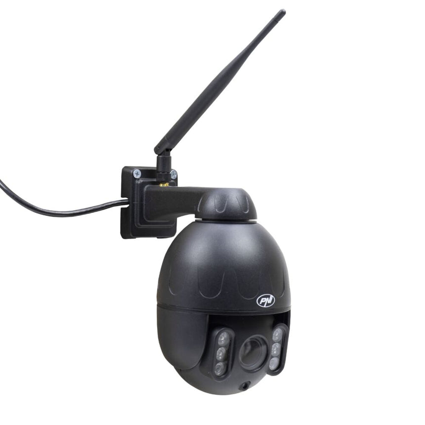 Camera supraveghere video PNI IP655B 5MP WiFi PTZ 5X Zoom optic H265, slot microSD, stand-alone, Night Vision 50m IP66 Alarma detectie miscare Comunicare audio bidirectionala