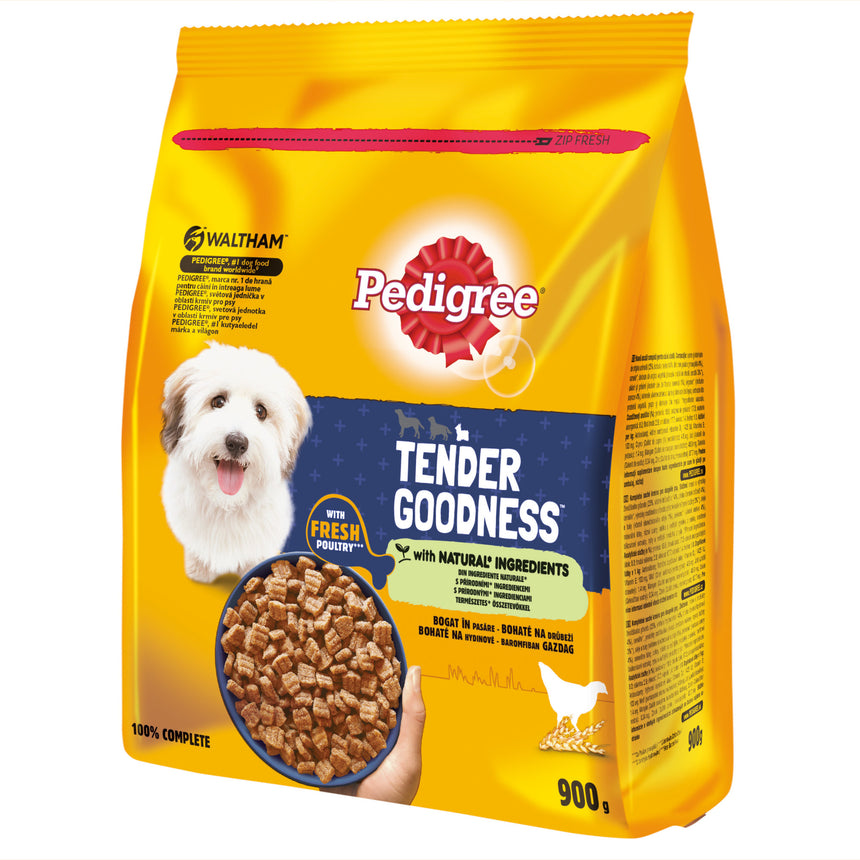 Hrana uscata pentru caini Pedigree Adult Tender Goodness, Carne de pasare, 900g