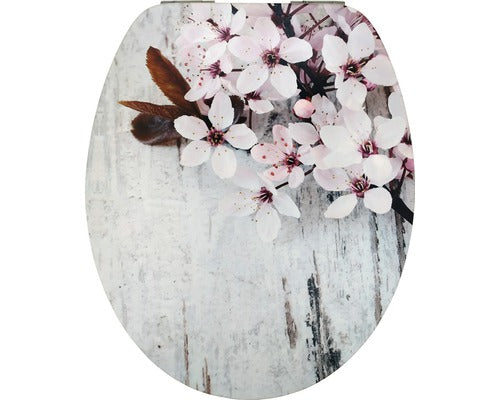 Capac WC FORM & STYLE Flower, inchidere lenta, usor detasabil, 46,2x36,5 cm