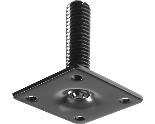 Placuta Montaj Picior Mobila Hettich 90x90 Mm, Cu Filet M10 X 40mm, Otel Negru