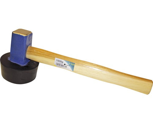 Ciocan Cauciuc Pentru Dale & Pavaje Haromac 1,5kg, Profil Rotund, Coada Din Lemn