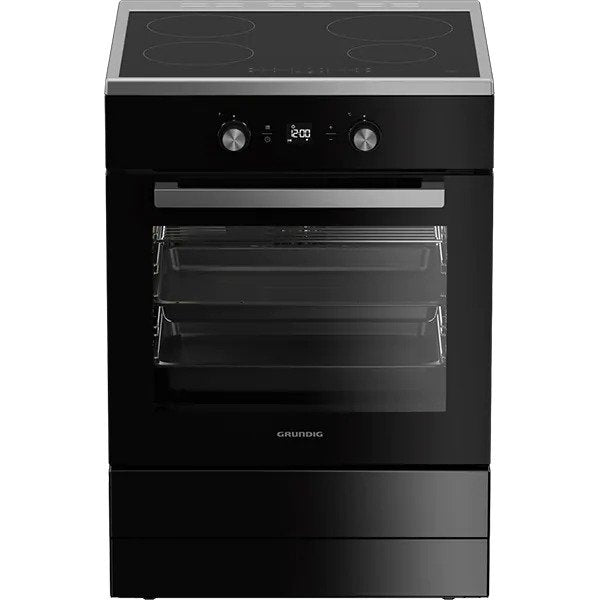 Aragaz GRUNDIG GFBM23510BM, 4 zone de gatit, Electric, 60 cm, Grill, Negru