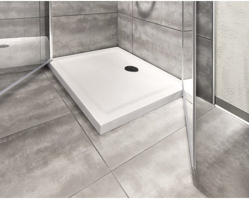 Cadita de Dus Dreptunghiulara Jungborn Anca, 90x75x2,5 cm, Acril, Alb