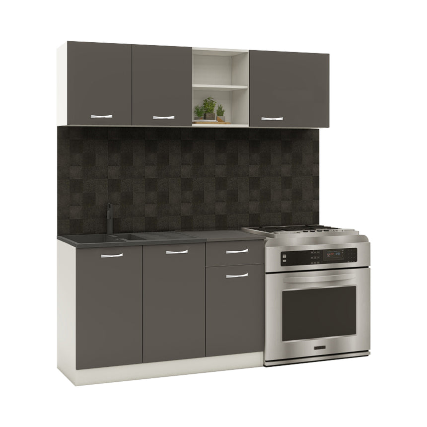 Set Bucatarie haaus Kara, Antracit/Alb, L 180 cm