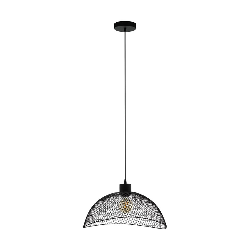 Pendul vintage POMPEYA, EGLO, E27, 1x60W, otel, negru, 110 x 45 x 44 cm, inaltime reglabila