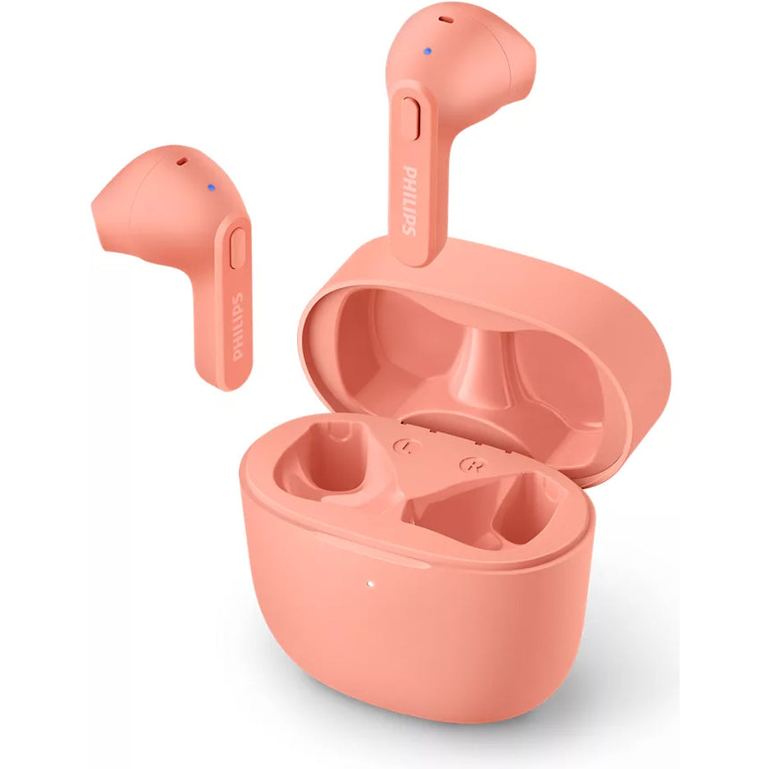Casti audio in ear Philips TAT2236PK/00, True Wirelles, Bluetooth, autonomie 18 ore, roz