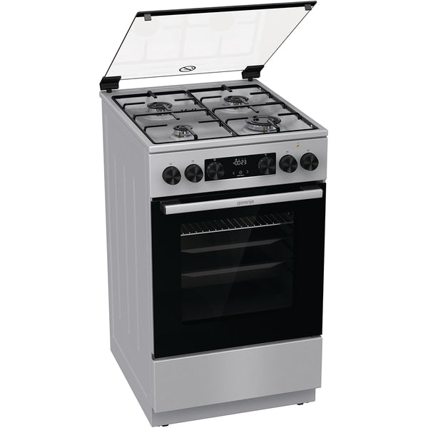 Aragaz GORENJE GK5C61XJ, 4 arzatoare, Gaz, Electric, L 50 cm, Grill, Inox