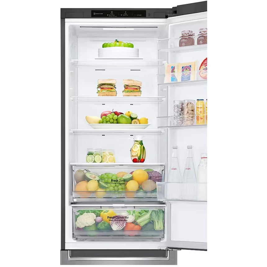 Combina frigorifica LG GBP62PZNCN1, 384 l, No Frost, Compresor Smart Inverter, DoorCooling+, Clasa C, H 203 cm, Argintiu