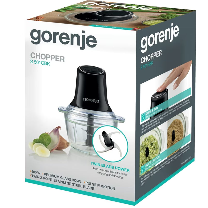 Mini Tocator GORENJE S501GBK, 1l, 500W, 1 Treapta Viteza, Negru