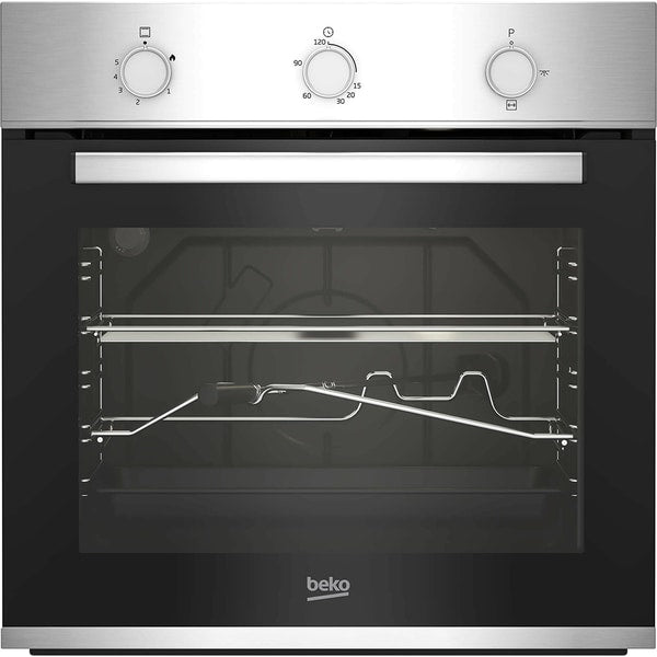 Cuptor incorporabil Beko BIG12100X, Gaz, 66 l, Grill gaz, Rotisor, Siguranta flacara, RecycledNet, Iluminare halogen, Inox