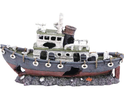Decoratiune Acvariu Epava Pescador 28x18, 5x9 Cm Gri