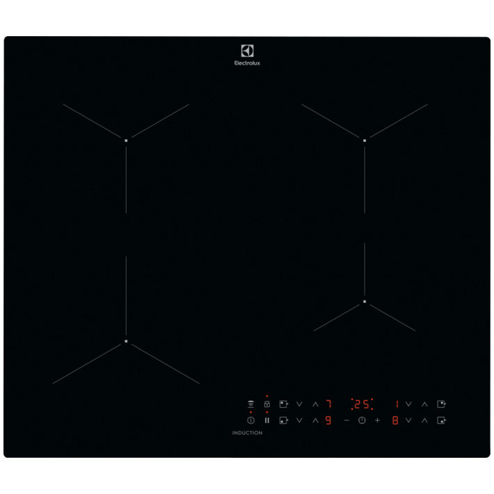 Plita incorporabila Electrolux LIL61434C, Inductie, 4 zone de gatit, Conectivitate hota, Booster, Timer, 60 cm, Negru