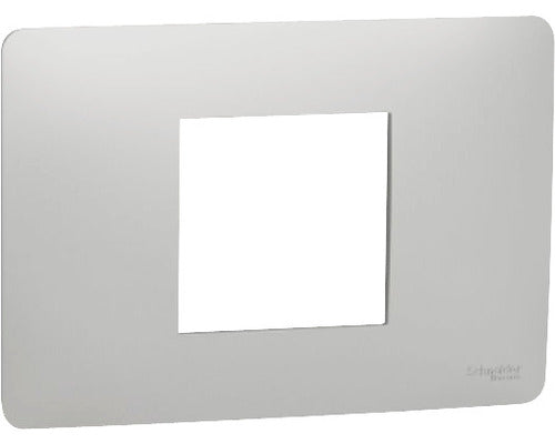 Rama Aparataje Schneider Unica Studio 2/3 Module, Plastic Nuanta Aluminiu