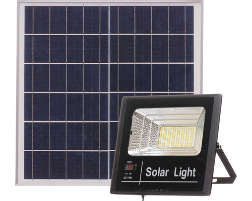 Proiector Solar Cu Led Ql Lighting 6000 Lumeni 3000-8000k, Cu Telecomanda, Aluminiu Negru