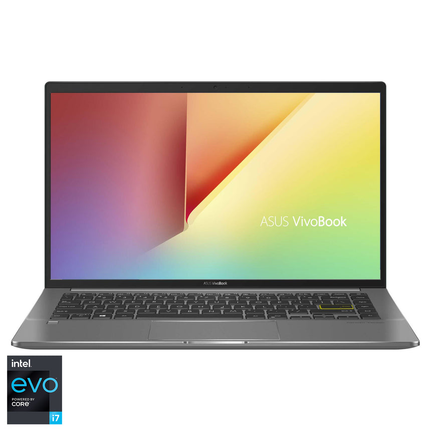 Laptop ultraportabil ASUS VivoBook S14 S435EA cu procesor Intel® Core™ i7-1165G7, 14", Full HD, 8GB, 512GB SSD, Intel® Iris Xe Graphics, No OS, Deep Green